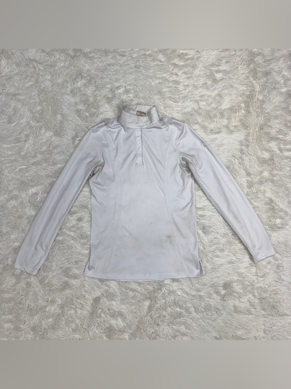 Women’s XS White Riding Sport Long Sleeve Horseback Riding Show Shirt